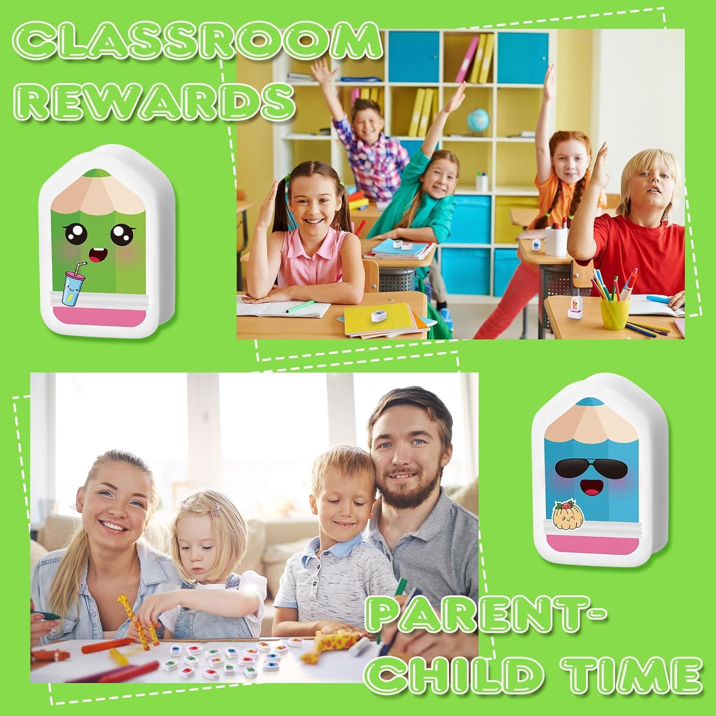 PerKoop 60 Pcs Mini Erasers for Kids Cute Pencil Erasers Bulk Welcome Back to School Gifts for Students Classroom Rewards Prizes Party Favors