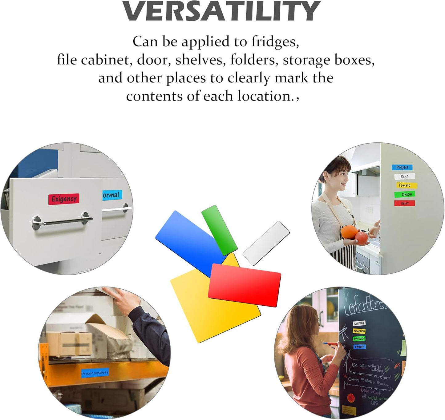 Realth Dry Erase Magnetic Labels Red (1'' × 3''60 Pcs),Blank Magnets for Whiteboard, Washable Reusable Magnetic Sheets Erasable Cards for Classroom Fridge Office Teachers Students