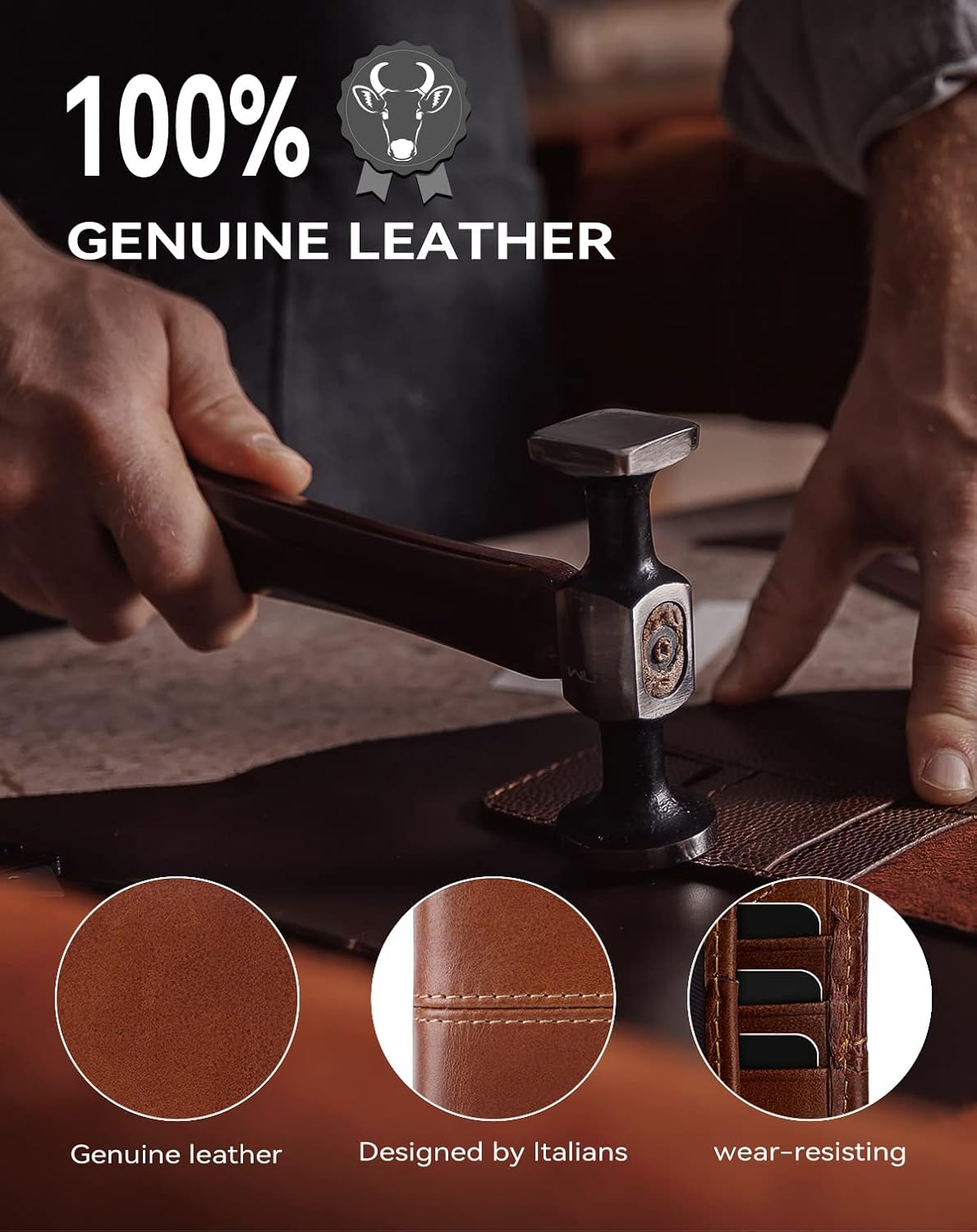 Swallowmall Mens Wallet Rfid Blocking Genuine Leather Bifold Wallets with 1 ID Window 15 Card Slots