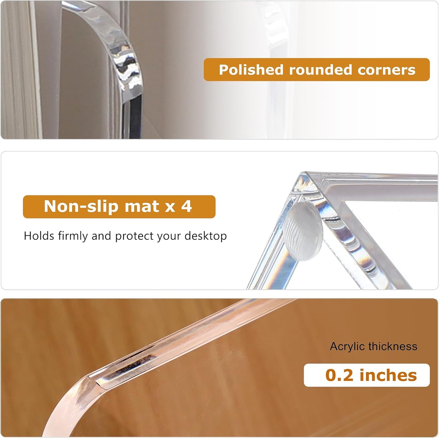 SANRUI Acrylic Desk File Organizer, 5 Vertical Compartments Clear Magazine File Holder Workspace Sorters, Folder Rack for Office Accessories Organization Storage