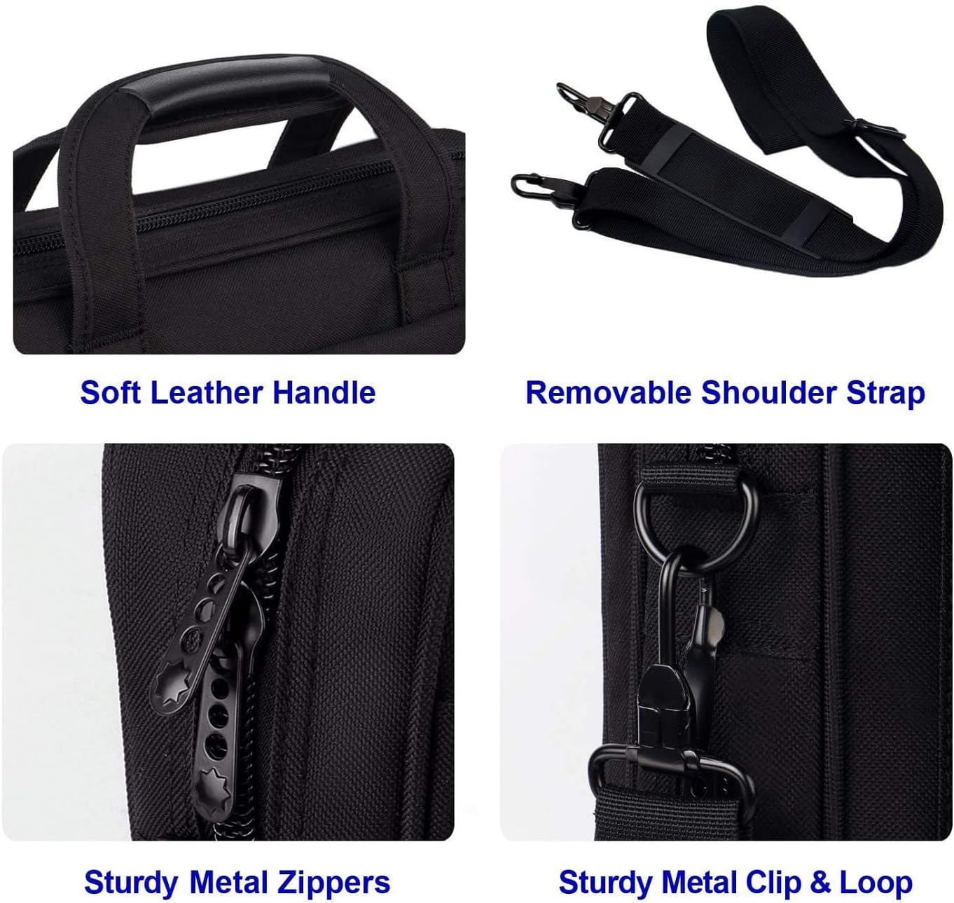 Taygeer Laptop Bag 15.6 Inch, Business Briefcase Gifts for Men Women, Water Resistant Messenger Shoulder Bag with Strap, Premium Office Bag, Carry On Laptop Case for Notebook/Computer/Laptop, Black