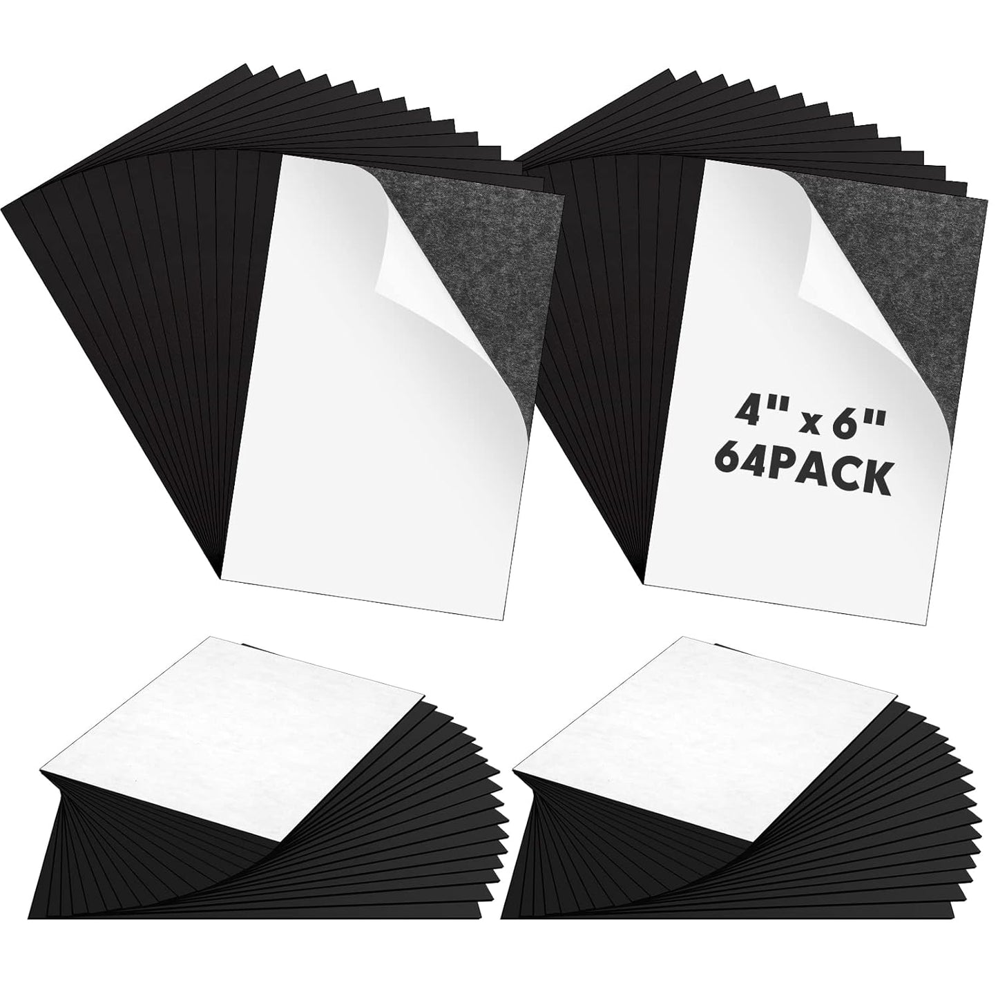 Macarrie 4 x 6 Adhesive Magnetic Sheets with Adhesive Backing Cuttable Magnetic Paper Stickers Flexible Peel and Stick for Picture Crafts Die Storage Photos(64 Pcs)