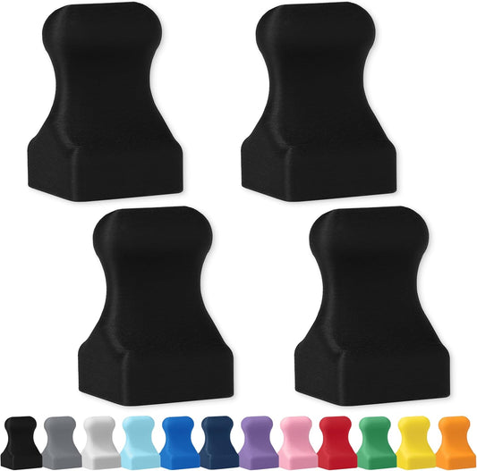 Glassboard Studio MiniPawn Magnet - Strong Neodymium Rare Earth Magnets for Fridge, Whiteboard, Locker & Magnetic Glassboards - Ideal for Crafting & Office Use - Strong Fridge Magnets (Jet Black, 4)