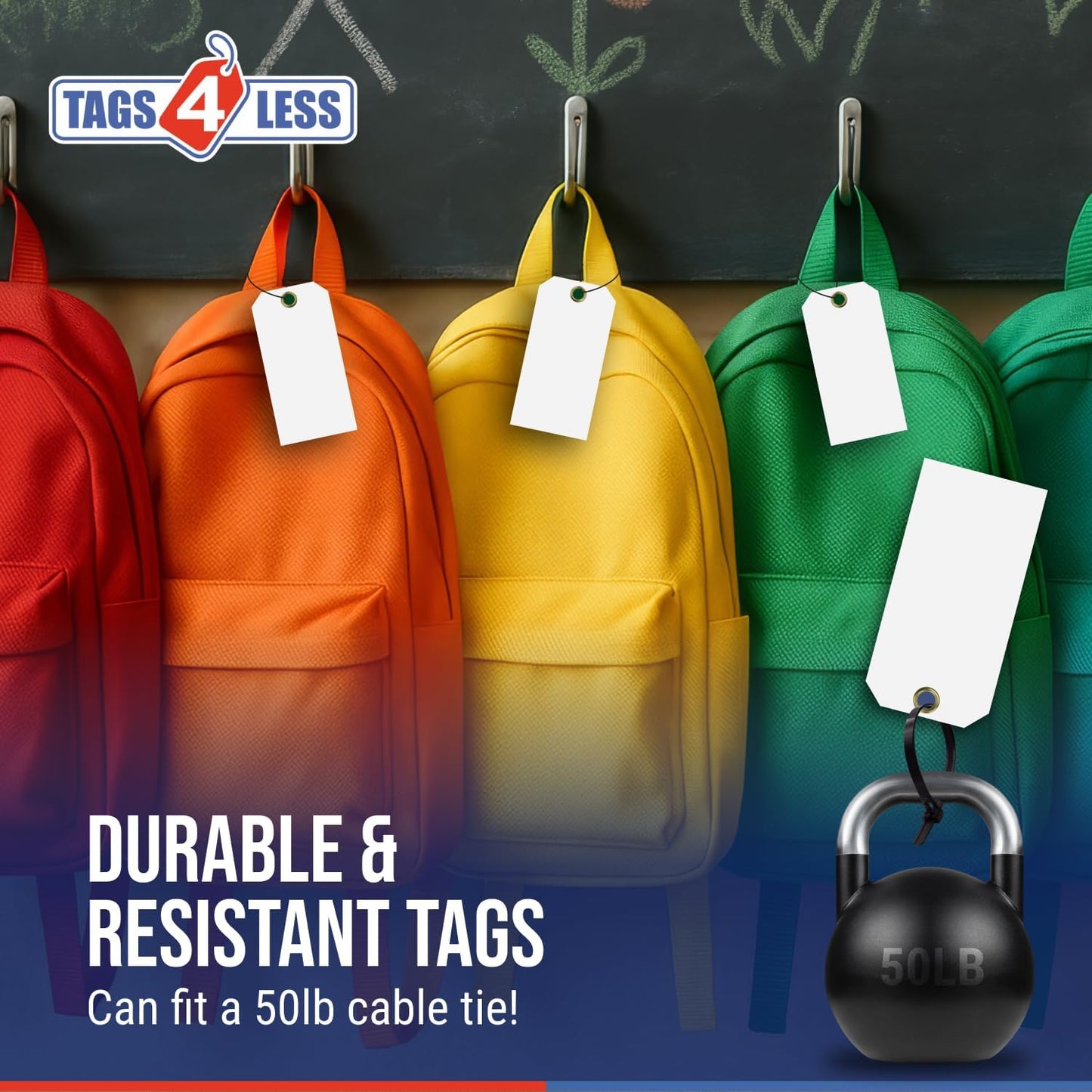 Tags 4 Less 15 Mil Waterproof Plastic Tags, Pack of 100 – 4” x 8” Heavy Duty Plastic Tags for Labeling, Outdoor Tagging, Equipment Labeling, Luggage, Valves & More (Black)