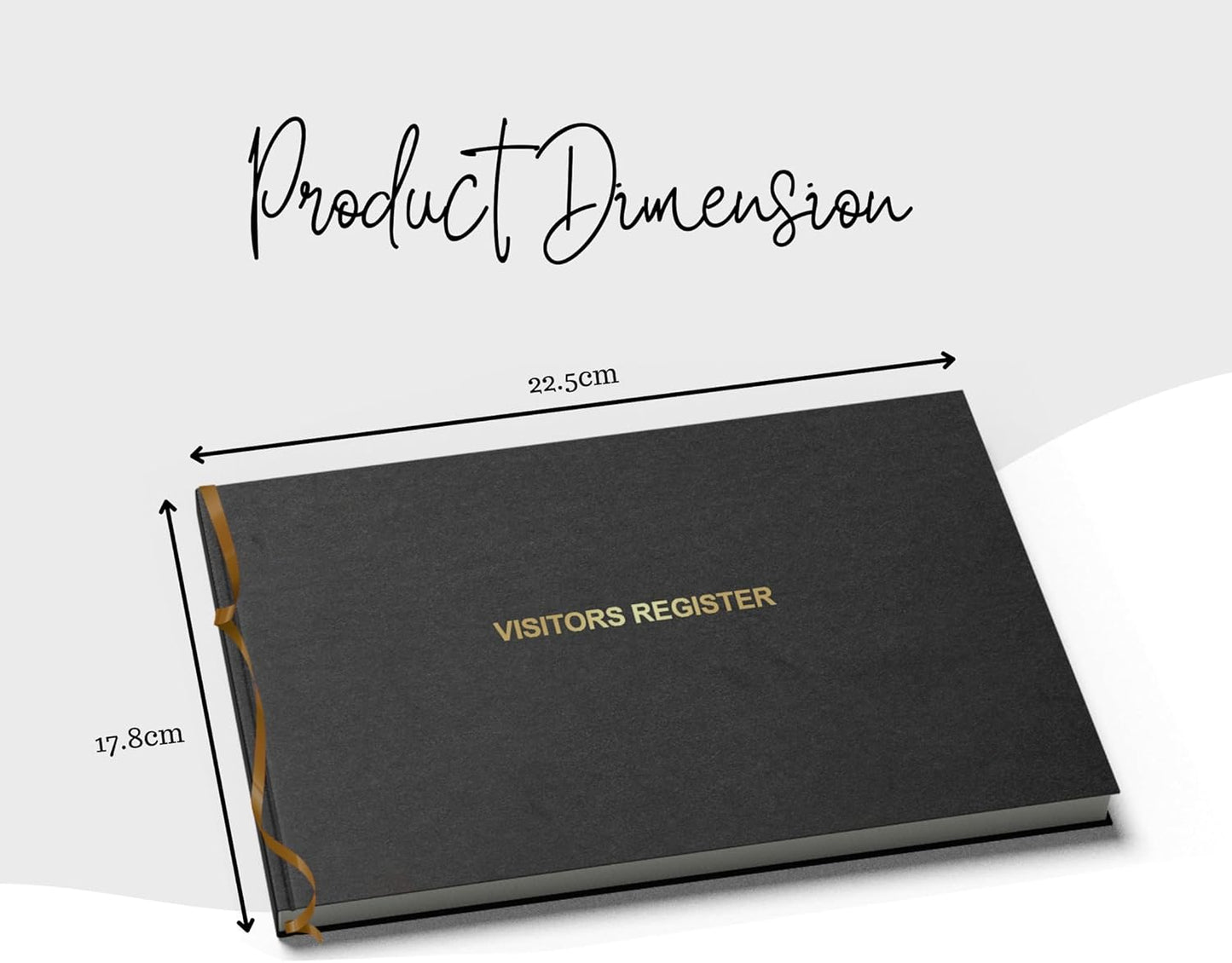 Officewerks Visitors Register & Guest Book, 120 Pages, 8 7/8" X 7", Black Hardbound Cover, Durable Smyth Sewn Binding