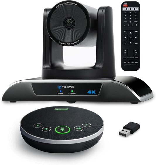 4K Conference Room Camera System, AI Auto-Tracking PTZ Camera 5X Digital Zoom with Speakerphone Set 120° Wide-Angle USB3.0 for Zoom YouTube Teams OBS and More