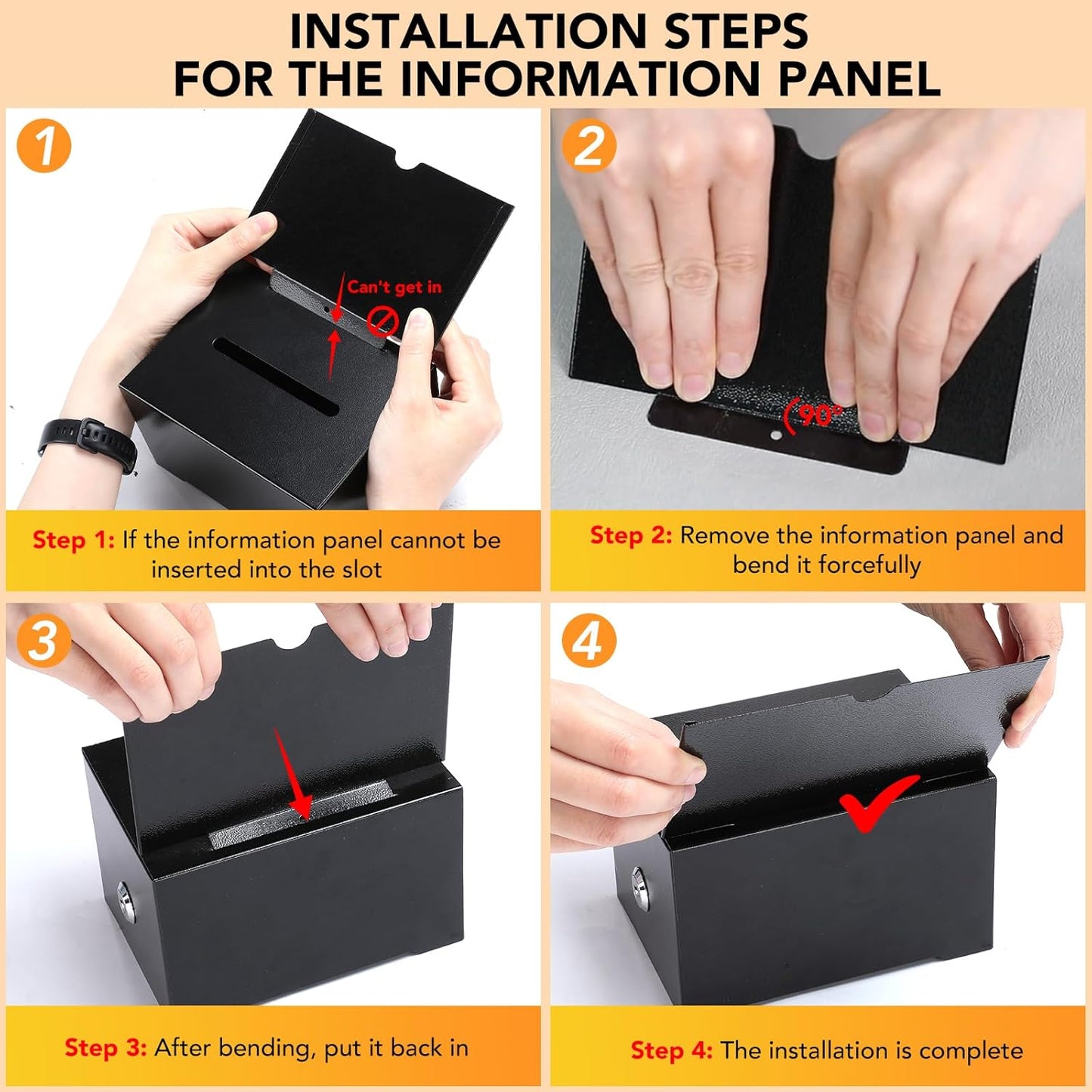 Tip Jar 3 PCS Suggestion Box with Slot and Lock Metal Donation Raffle Fundrais Cash Ballot Money Ticket Bartender Voting Prayer Comment Teacher Mailbox Booth Card Classroom Restaurant Black