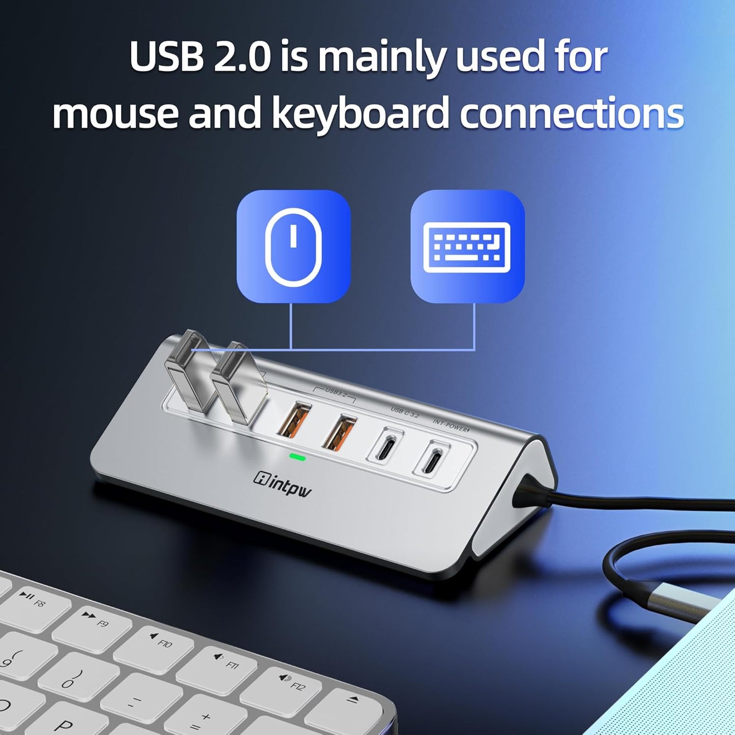 USB C Hub 10Gbps, 9-in-1 USB 3.2 Hub with 4K@60Hz HDMI, Type-C 3.2, 2 USB-A 3.2, 2 USB-A 2.0, PD 100W, SD/TF Slot, Aluminum USB Hub for Laptop, iPhone 16/15 Series, MacBook Air/Pro and More