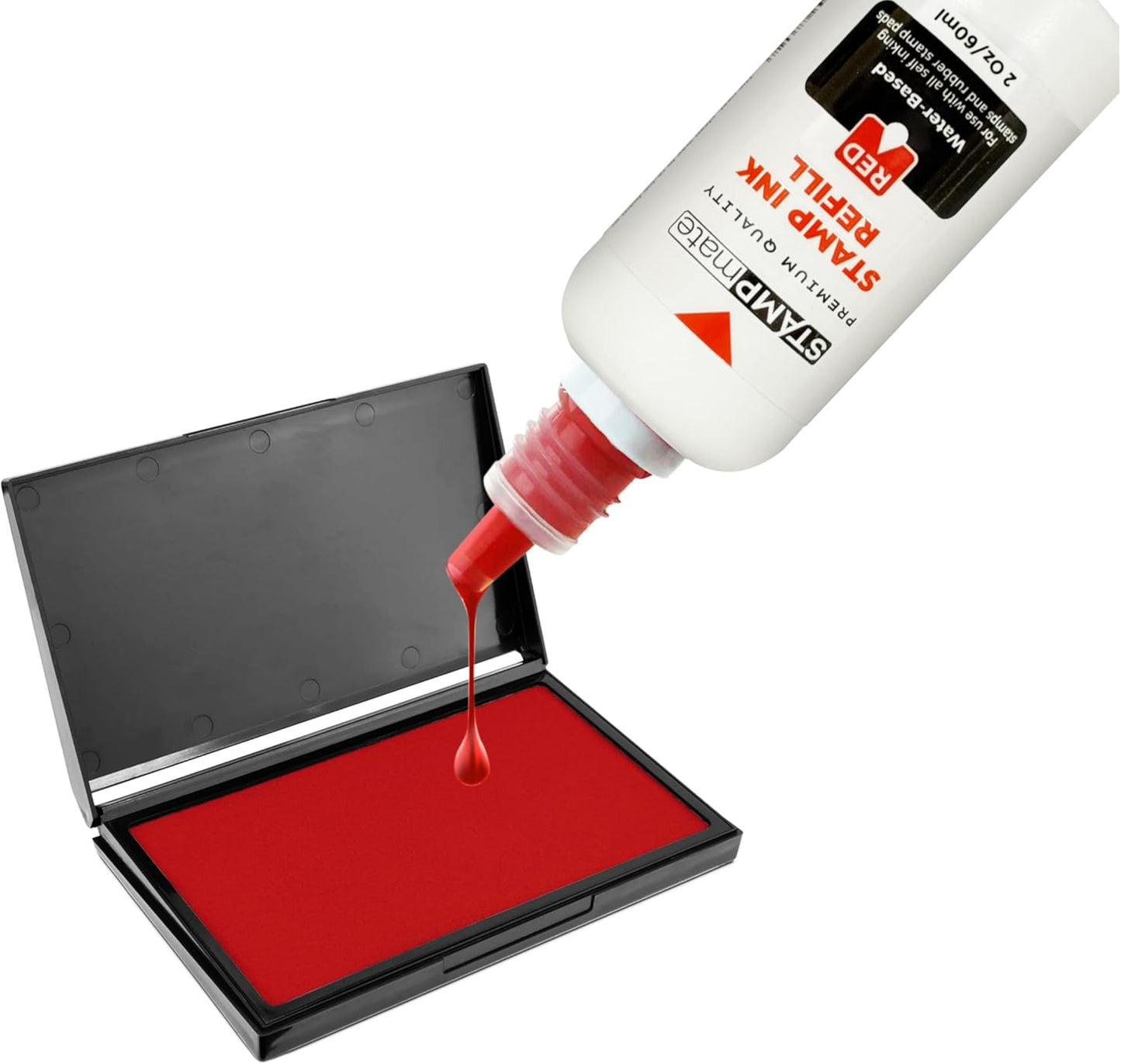 Premium Refill Ink for Self-Inking Stamps and Stamp Pads - 2 oz. Bottle (Red)