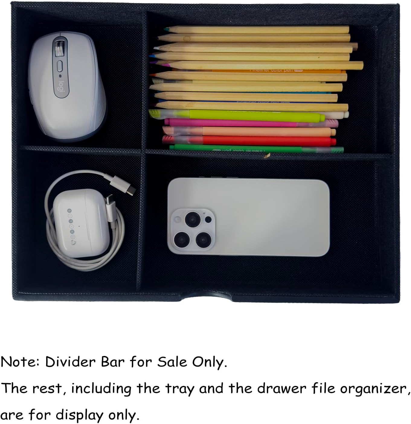 UnionBasic Divider Bar, Divider Strip for 3-Drawer File Organizer, Black - The Accessory of Divider Bar Only, 3-Drawer File Organizer NOT Included