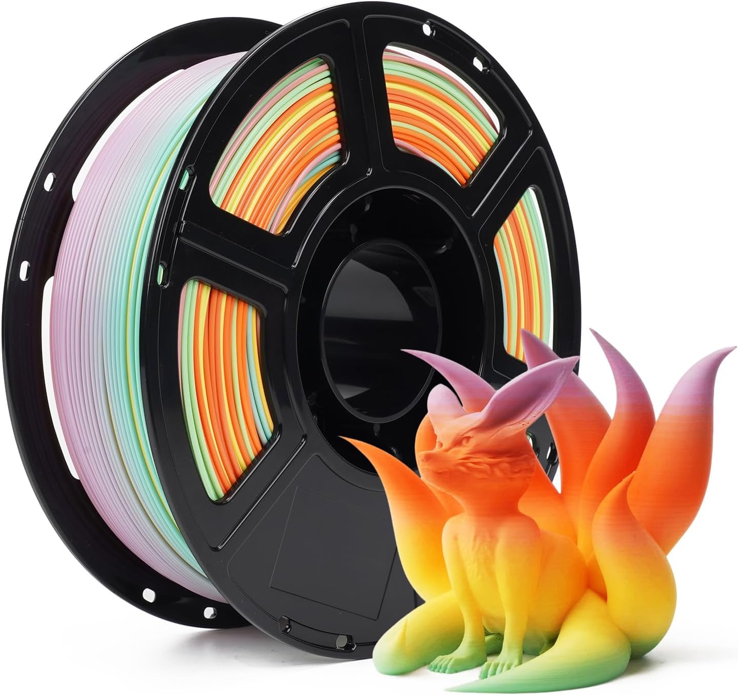 FLASHFORGE Rapid PLA Gradient Rainbow Summer Reverie Filament, Transform Colors Smoothly & Fast, High Flow Speedy 3D Printer Filament, Experience Exceptional Performance with 500mm/s Fast Printing