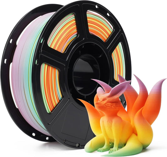 FLASHFORGE Rapid PLA Gradient Rainbow Summer Reverie Filament, Transform Colors Smoothly & Fast, High Flow Speedy 3D Printer Filament, Experience Exceptional Performance with 500mm/s Fast Printing