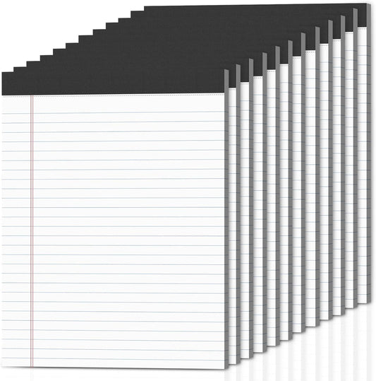 12-Pack Legal Pads 8.5"x11" Wide Ruled Note Pads - 600 Sheets (50/Pad) with Micro-Perforated Notepad & Chipboard Backing To-Do Lists Thick Lined Writing Paper Notebook for School & Office Supplies