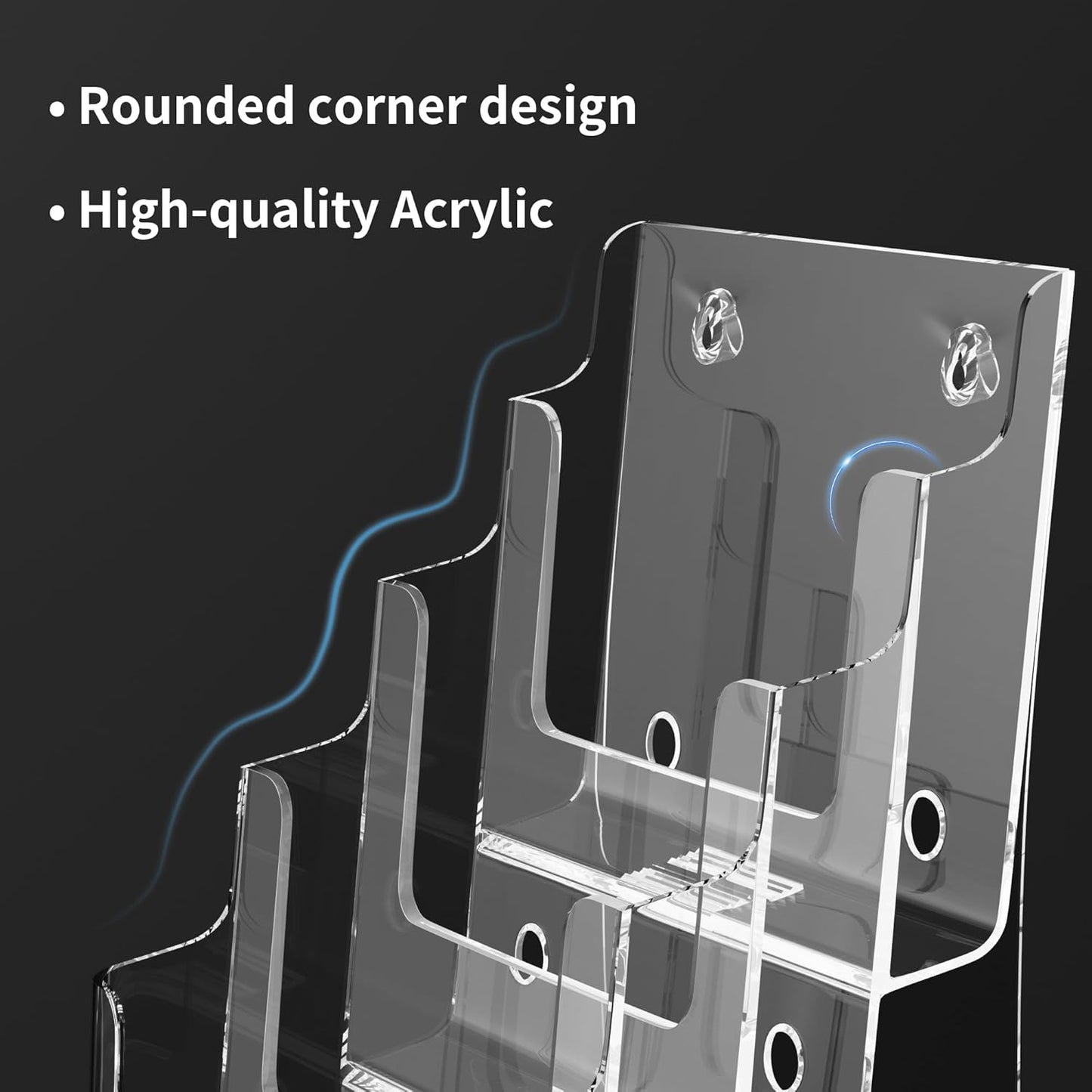 Zavekia 4-Tier 6x9 inch Acrylic Brochure Holder, Clear Literature Organizer Magazine Stand, Flyer Holder