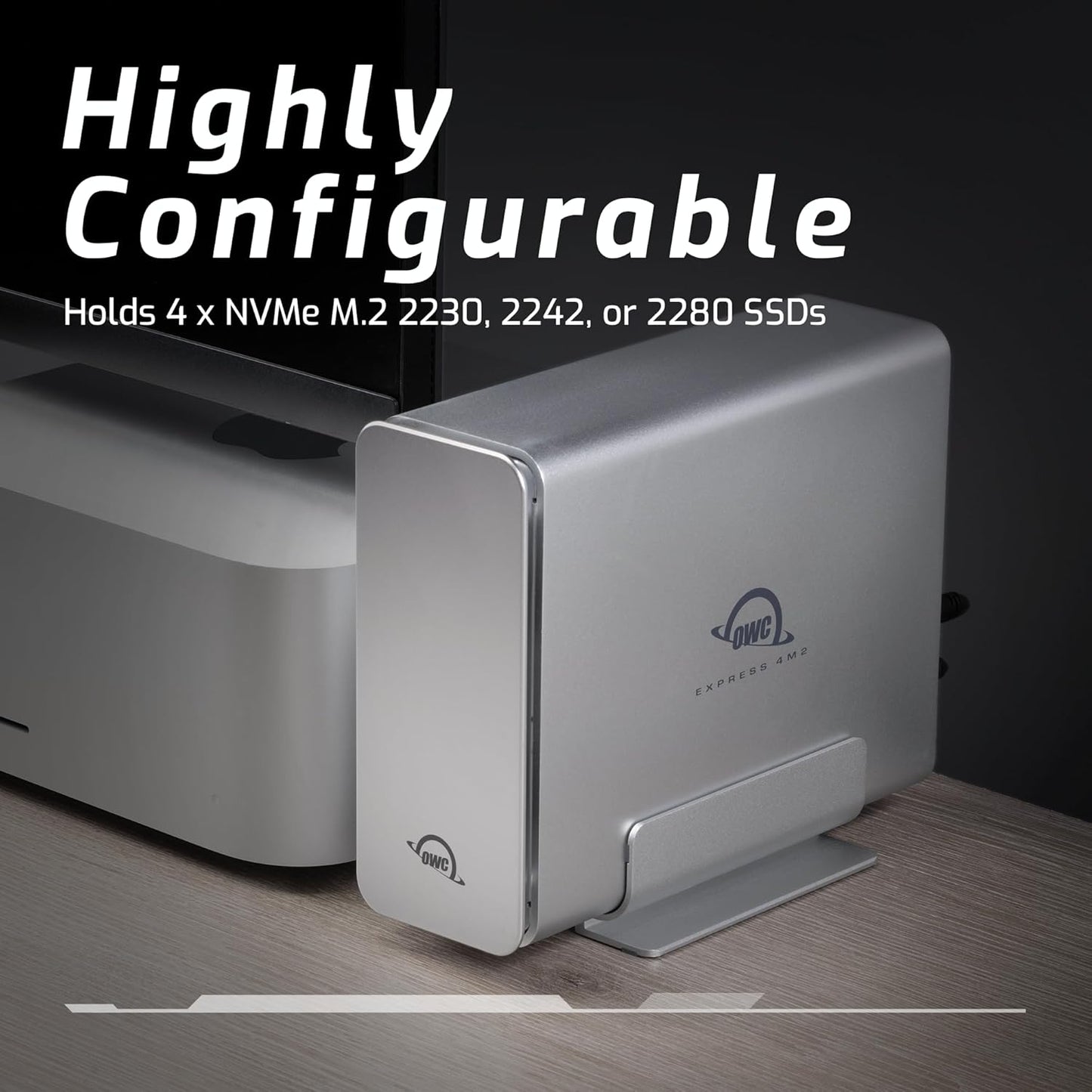 OWC Express 4M2 Four-Slot USB4 (40Gb/s) External Storage Enclosure for NVMe M.2 2230 / 2242 / 2280 SSDs (Enclosure Only)