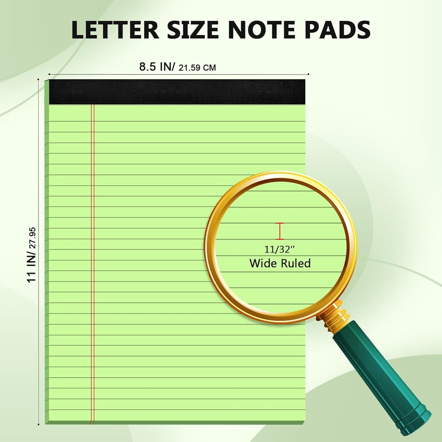 Legal Pads 8.5 x 11, Colored Note Pads 8.5 x 11, Wide Ruled Paper, 3 Pack Notepads 8.5 x 11, to Do List Notepad, Perforated Lined Paper, 30 Sheets/Pad, Multicolor Writing Pad for School, Home, Office