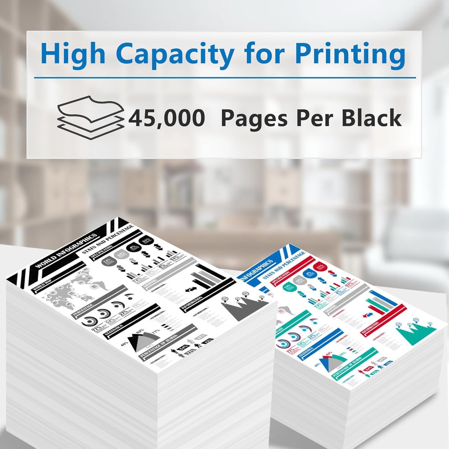 High Yield 25B3074 Black Toner Cartridge Compatible with Lexmark 25B3074 Toner Cartridge for M5255 M5270 XM5365 XM5370 Laser Printer(45,000 Pages)