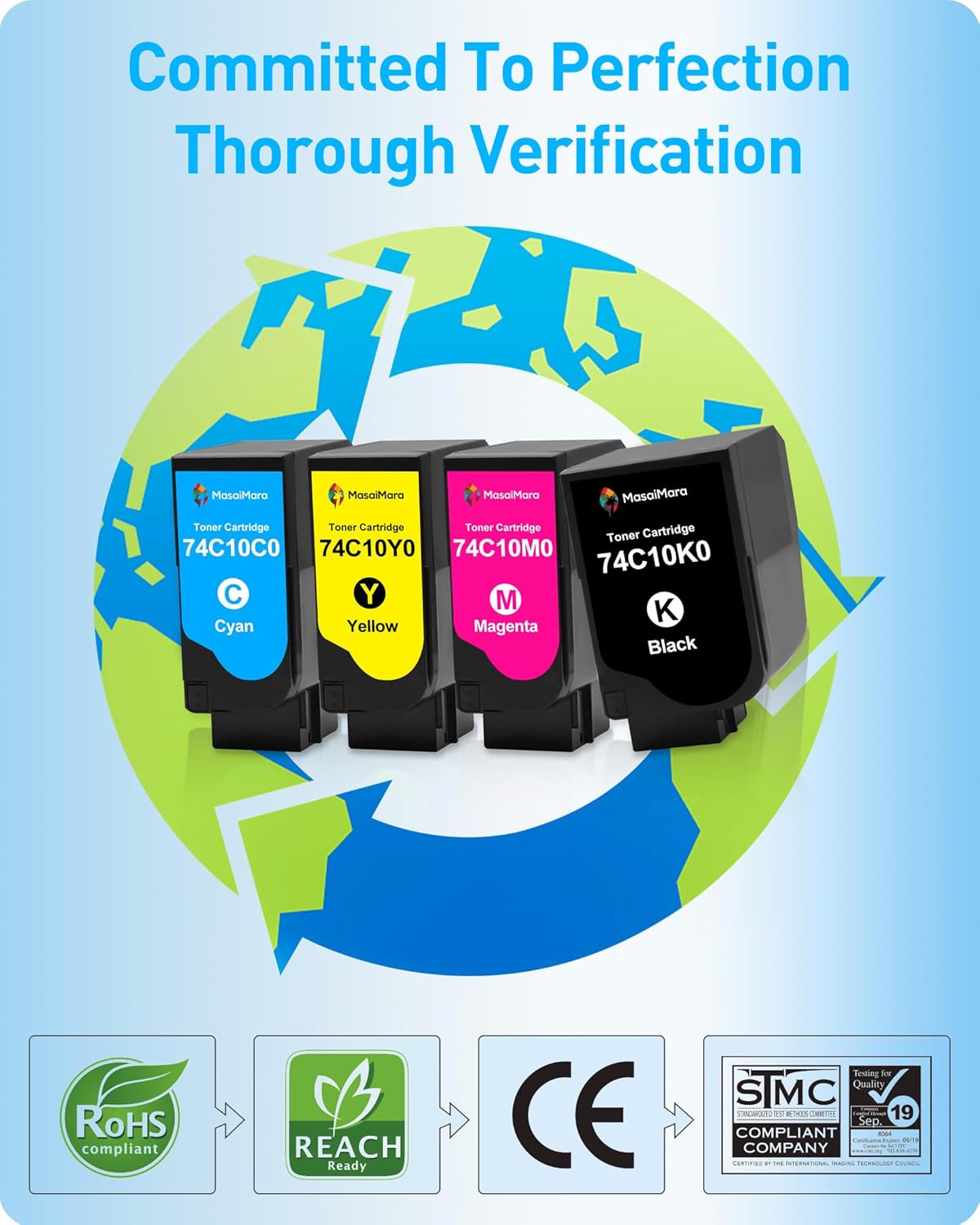 MasaiMara 74C10 74C10K0 74C10C0 74C10M0 74C10Y0 Compatible Toner Cartridges for Lexmark CS720 CS720de CS720dte CS725 CS725de CS725dte CX725 CX725de CX725dte CX725dhe CX725dthe Printer