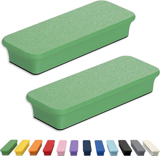 Glassboard Studio Mega Magnets - Neodymium - Heavy Duty, Colorful, Ergonomic, Ideal for Crafting, Quilting, and as Magnetic Knife Holders (2, Spring Green Bar)