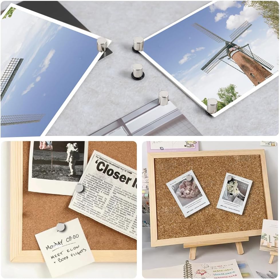 80 Sets Magnetic Pushpins, Magnet Thumbtack, Poster and Photo Hangers for Walls Bulletin Boards