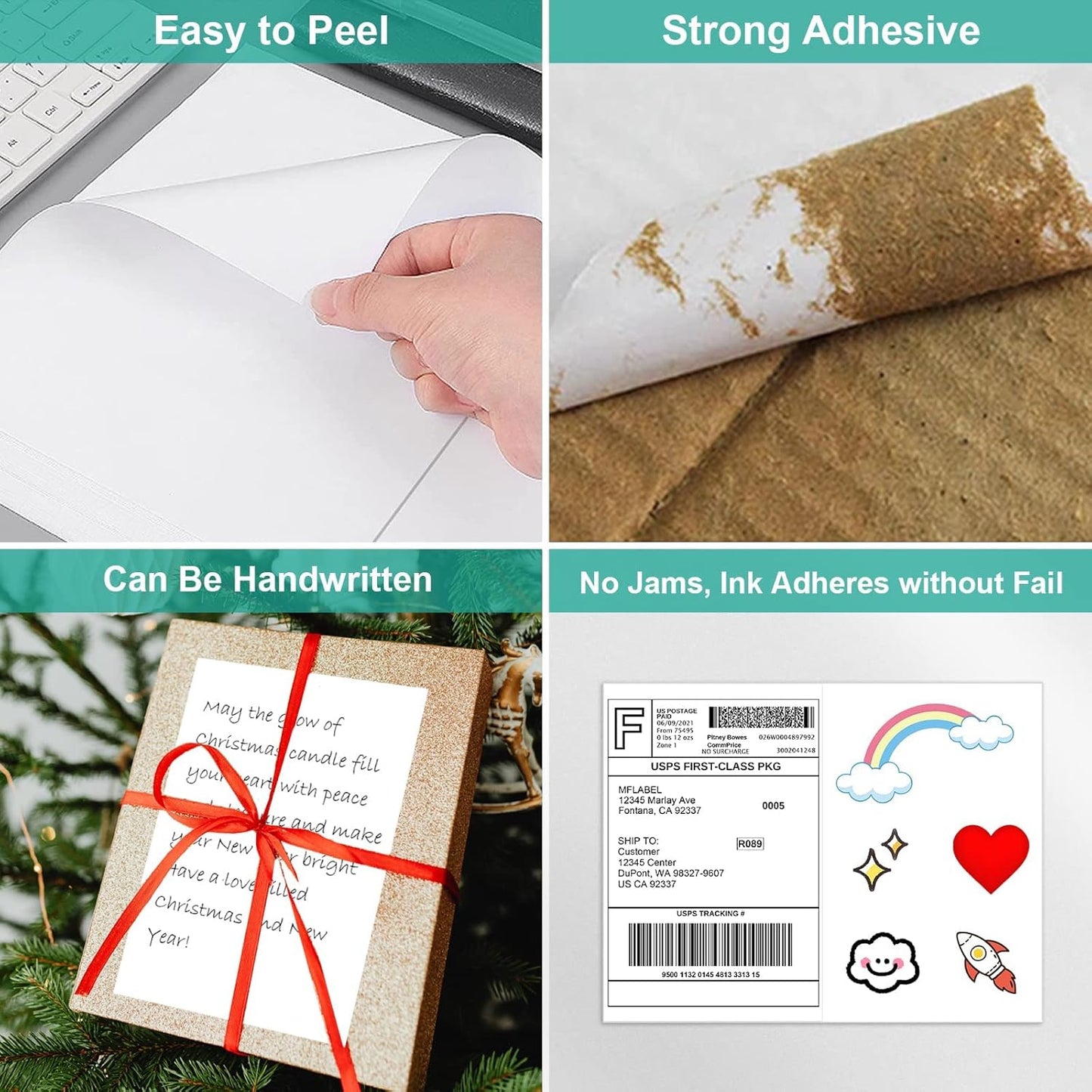 MFLABEL Half Sheet Label Laser/Ink Jet Shipping Label 8.5 x 11 Inches Packaging Labels, Address Labels for Laser & Inkjet Printers, 1500 Count(750 Sheets)