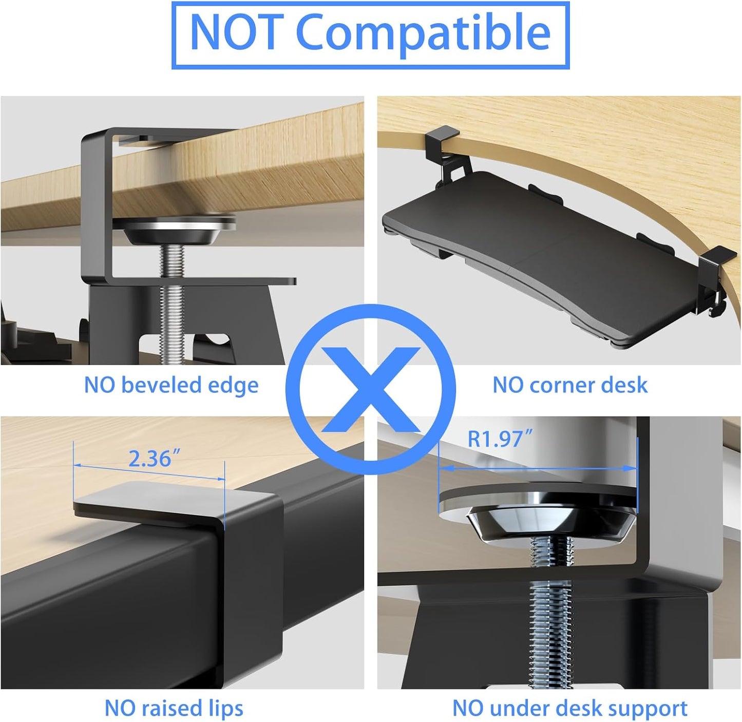 suptek Under Desk Keyboard Tray with Storage Drawer – 26.7" x 11.8" Large Workspace, Heavy-Duty C-Clamp Mount, Adjustable Height, Easy Installation – Perfect for Home Office, DSF6CT