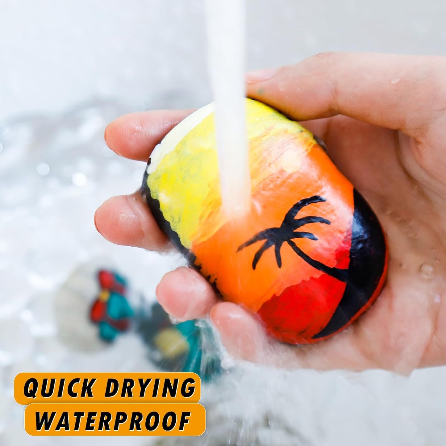 White Paint Markers, 2 Pack Oil-Based Waterproof Quick Dry Permanent Paint Pen Set for Rocks Painting, Wood, Plastic, Canvas, Glass, Mugs, Metal, Tire, Stone, DIY Craft