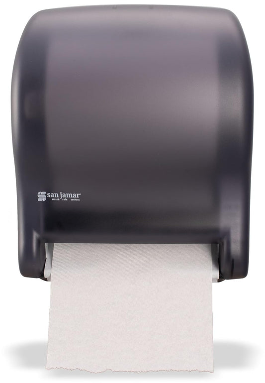 San Jamar Classic Tear-N-Dry Essence Plastic Paper Towel Dispenser, Towel Dispenser for Bathroom, 9.75 X 14.75 X 12.25 Inches, Black Pearl