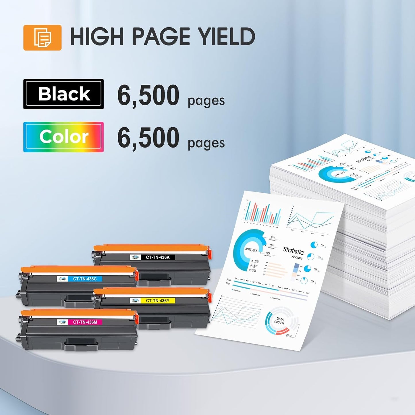 TN436 TN-436 Toner Cartridge Compatible for Brother TN436 TN 436 TN-436 TN436bk Toner Cartridge Brother MFC-L8900CDW HL-L8360CDW HL-L8360CDWT HL-L9310CDW MFC-L9570CDW Printer (BCYM, 4 Pack)