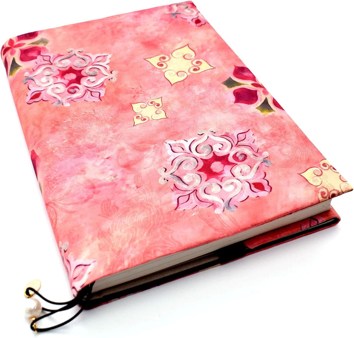 BLBMH Flower Book Covers for Paperbacks Handmade Bookcover Fit for 5.5x8.5 inch Adjustable Fabric Softcover Protector for Women Book Lovers Gifts - XC Pink 8.5in