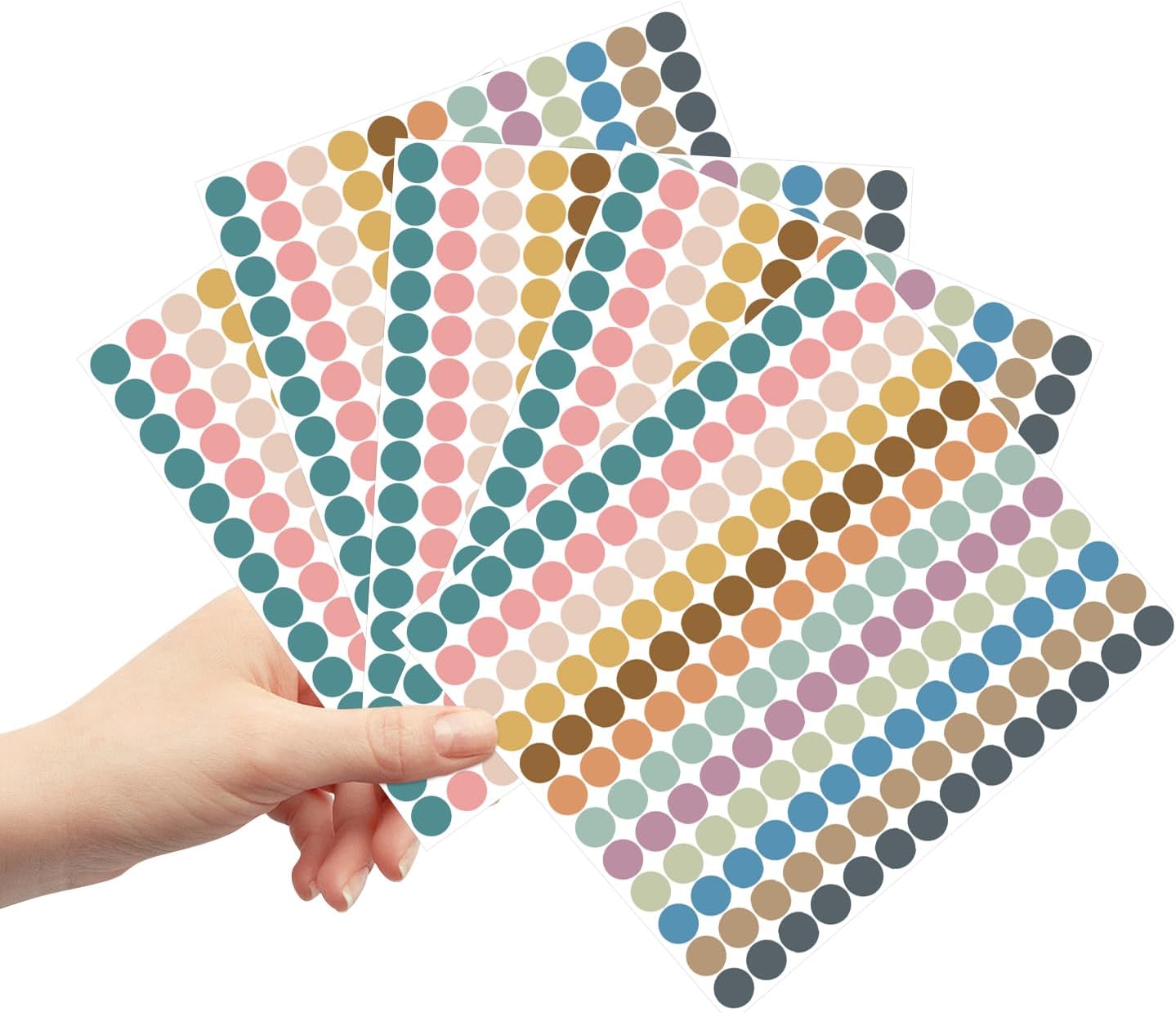 REGELETO Boho 4200 PCS 0.75 Inch 12 Colors Round Colored Dot Stickers for Toddlers Teaching Papers, Color Coding Labels, Circle Dots Stickers for Office and Student Classroom (25 Sheets)