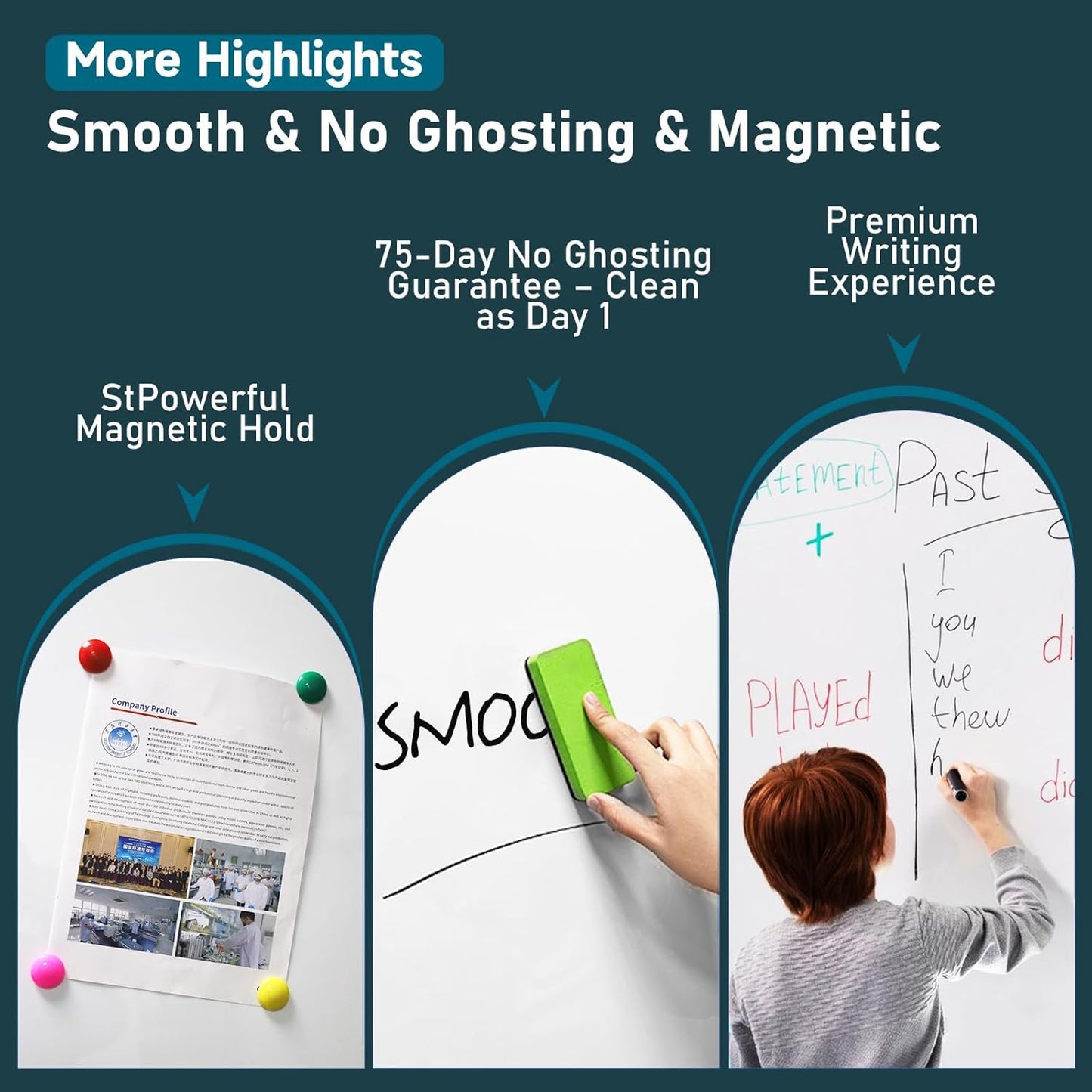 60x48 Inch Large Rolling Dry Erase Whiteboard | Height Adjustable Standing Easel with Wheels | Magnetic Double-Sided Board for Office, Home & Classroom | Teaching Supplies