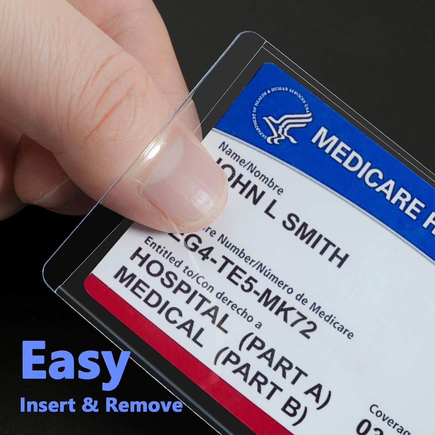 New Medicare Card Holder Protector Sleeves, Social Security Card Protector, 12 Mil Clear PVC Water Resistant Plastic Sleeves for New Medicare/Social Security/Business/ID/Credit Cards(6 Pack)