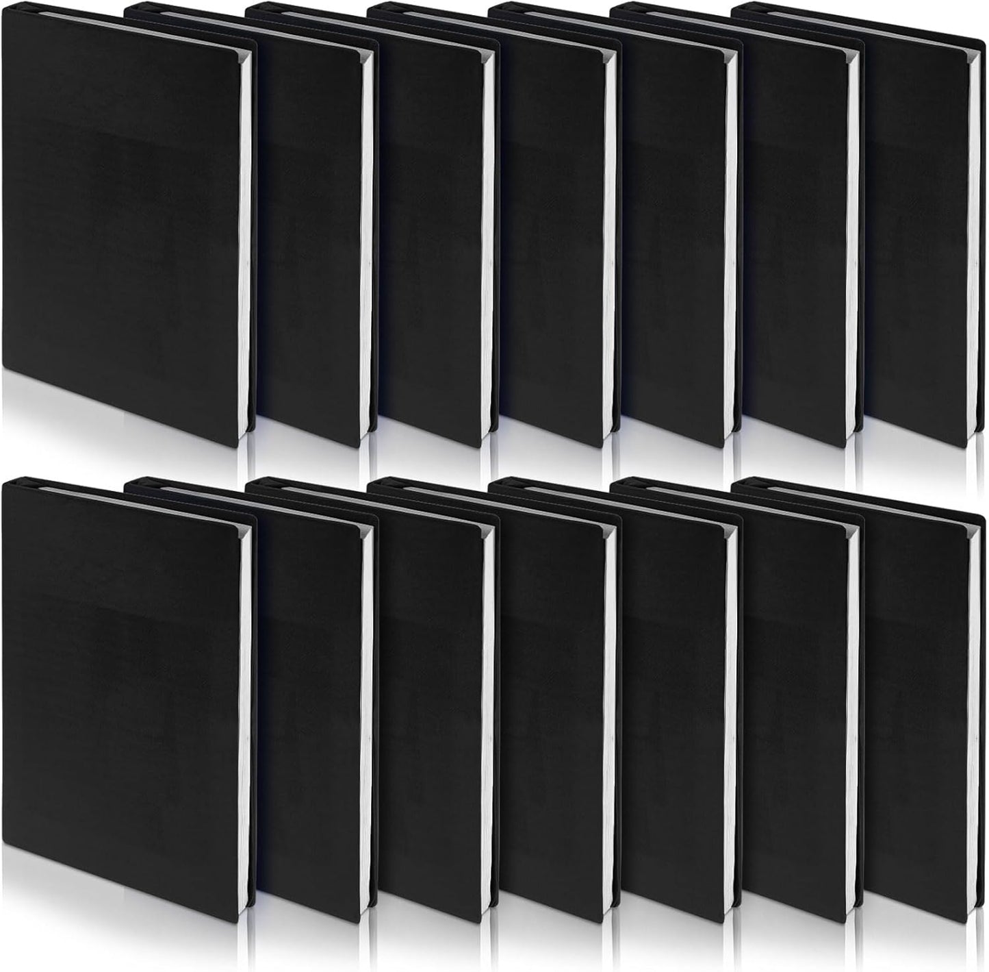 Sherr 14 Pack Stretchable Book Covers Reusable Jumbo Bookcloth 9" x 11" Durable Washable Back to School Book Cover Protector for Most Hardcover Books Textbooks(Black,Classic)