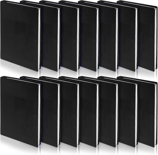 Sherr 14 Pack Stretchable Book Covers Reusable Jumbo Bookcloth 9" x 11" Durable Washable Back to School Book Cover Protector for Most Hardcover Books Textbooks(Black,Classic)