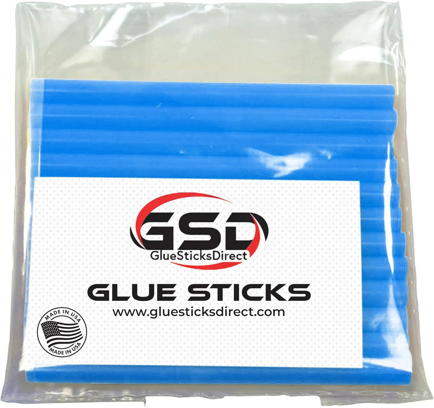 Mini Size Hot Melt Glue Sticks for Glue Gun - Bulk 4in Translucent Blue Glue Sticks - Great for Art Craft Repairs & Compatible w/Most Glue Guns - 5/16" X 4" (24 Sticks) - Made in USA