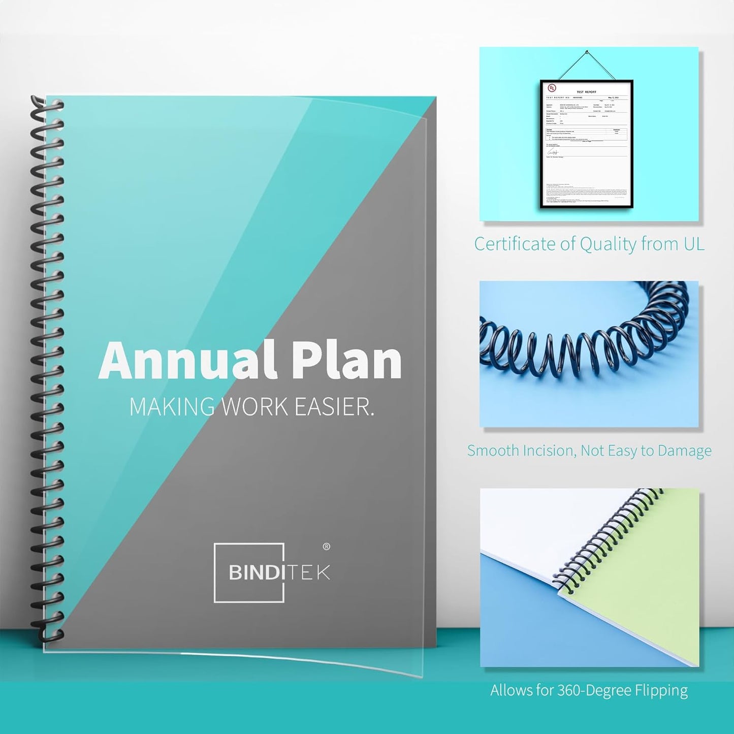 Binditek 30 Pack Metal Spiral Binding Coils, 12mm (1/2"), 75 Sheet Capacity, 4:1 Pitch, Black, 48 Loops for Letter Size, for Students and Coworkers