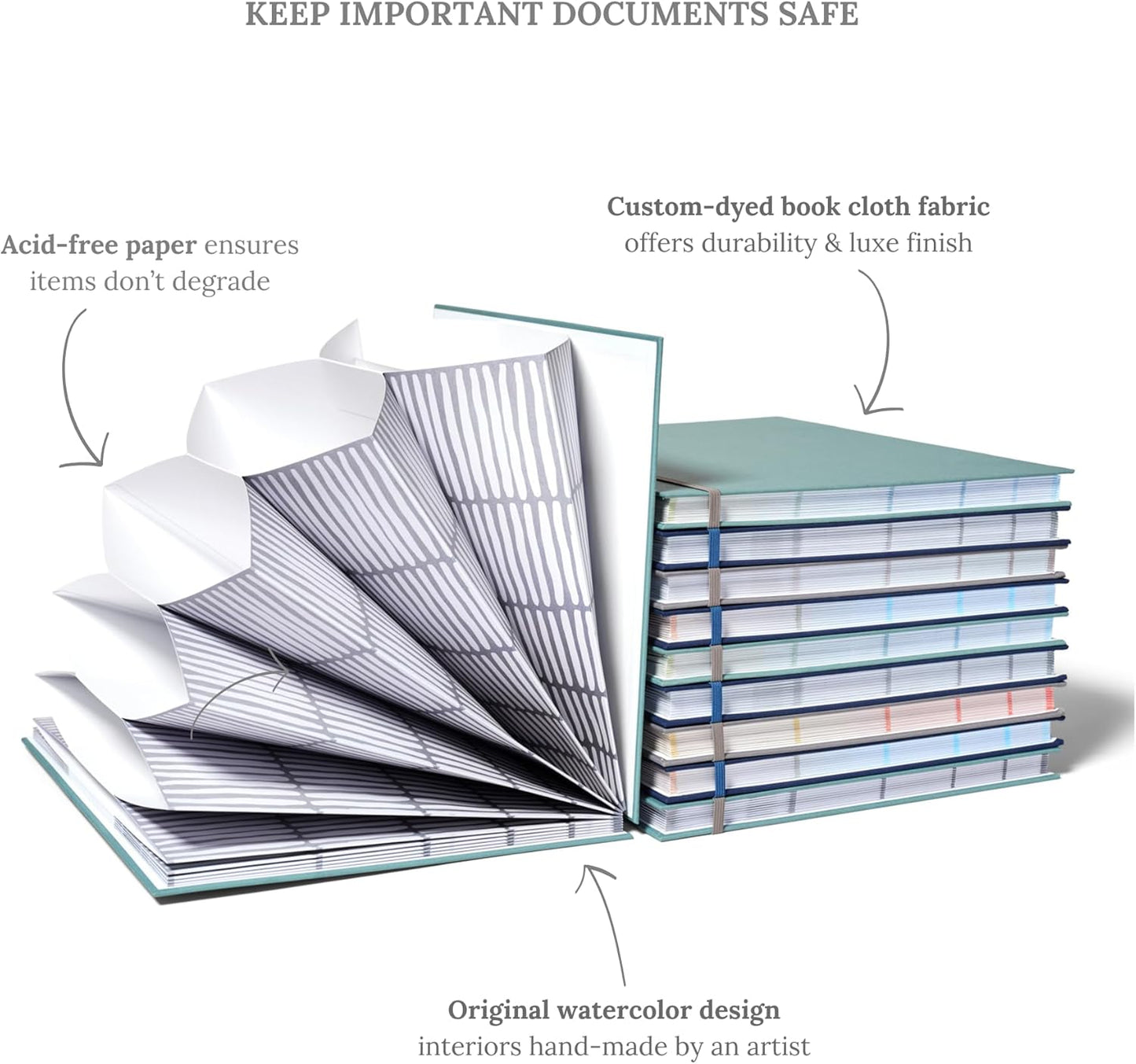 Savor | 2025 Edition Luxe Accordion Fan Folio™ | Fabric Bound Acid-Free Document Organizer with Labels | Ideal for Important Records, Graduation Gift, Home Paper Organization and Archive