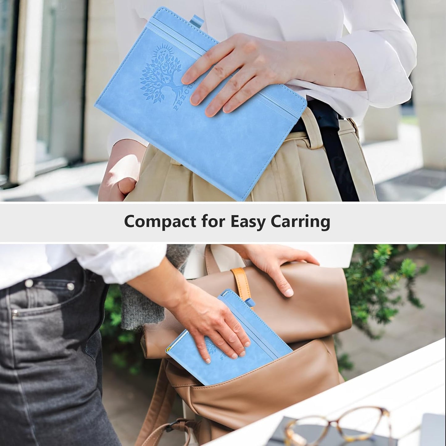 Lined Journal Notebook for Men & Women, 160 Pages College Ruled Journal for Writing, A5 Hardcover Leather Notebooks for Work, School, Business, Travel, Daily Diary 5.9" x 8.5" - Blue