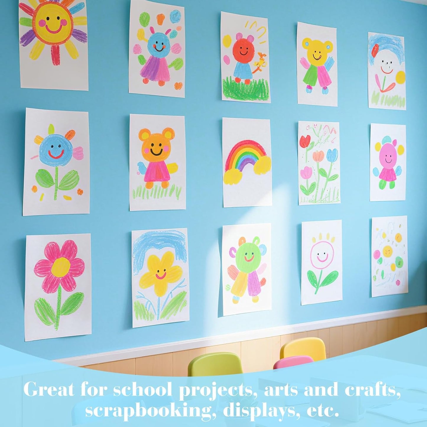 25 Pcs White Poster Board Paper 11.7 x 16.5, ROOKEA White Vision Boards Bulk Smart Posterboard Blank Graphic Display Card Paper for Drawing Artwork School Arts Crafts Classroom Projects Scrapbooking