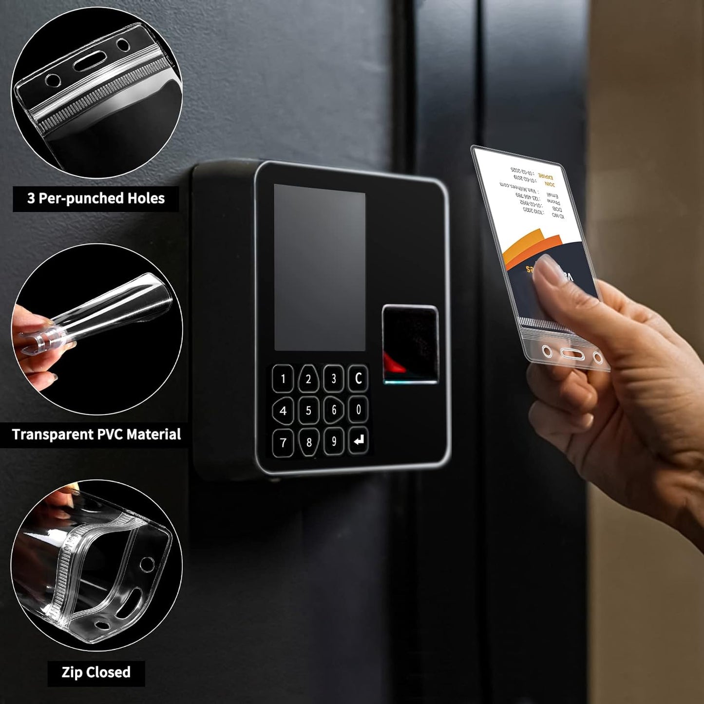 400 Pack Badge Holder, Plastic ID Badge Holder, Clear Waterproof ID Card Holder with Resealable Zip, 2.5" x 3.8" Vertical Name Tag Holder for Nurses and Office, Fits ID Card/Credit Card/Student Card