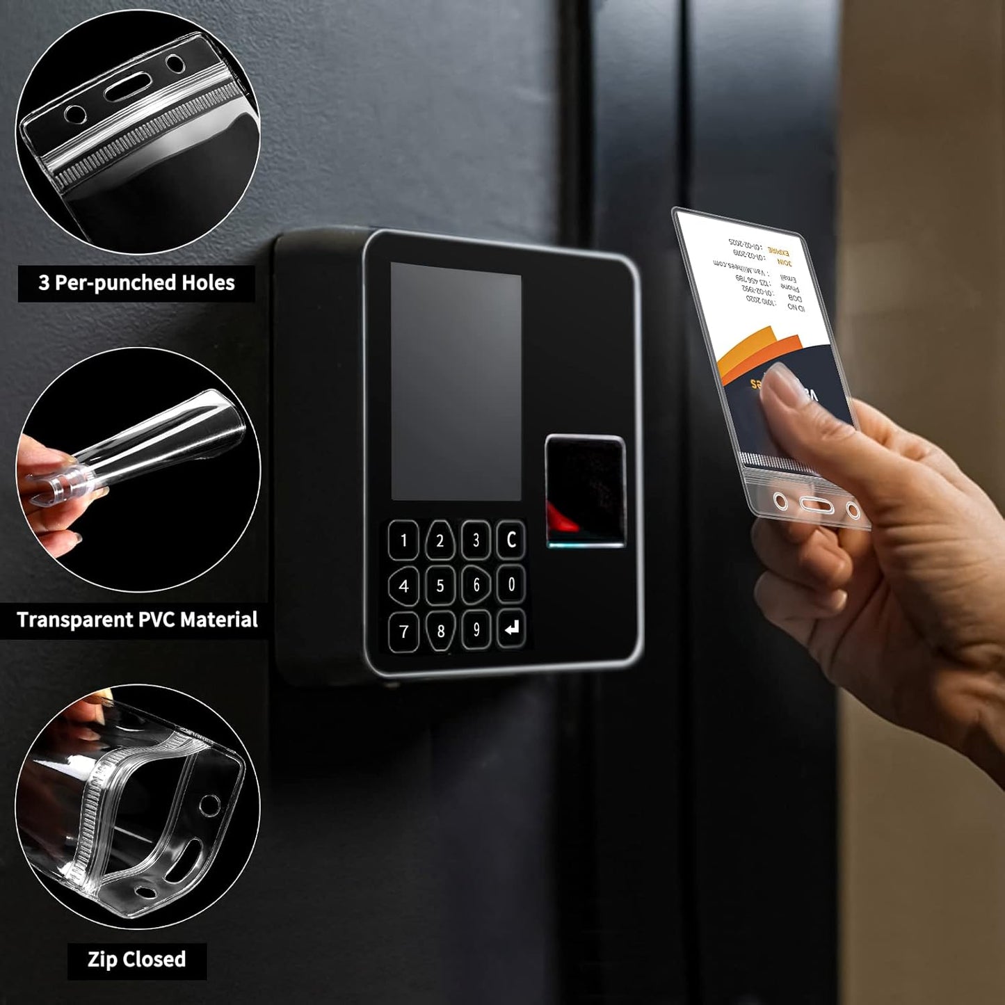 120 Pack Plastic Badge Holder, Vertical ID Badge Holder, Clear Waterproof ID Card Holder with Resealable Zip, 2.5" x 3.8" Name Tag Holder for Nurses and Office, Fits ID Card/Credit Card/Student Card