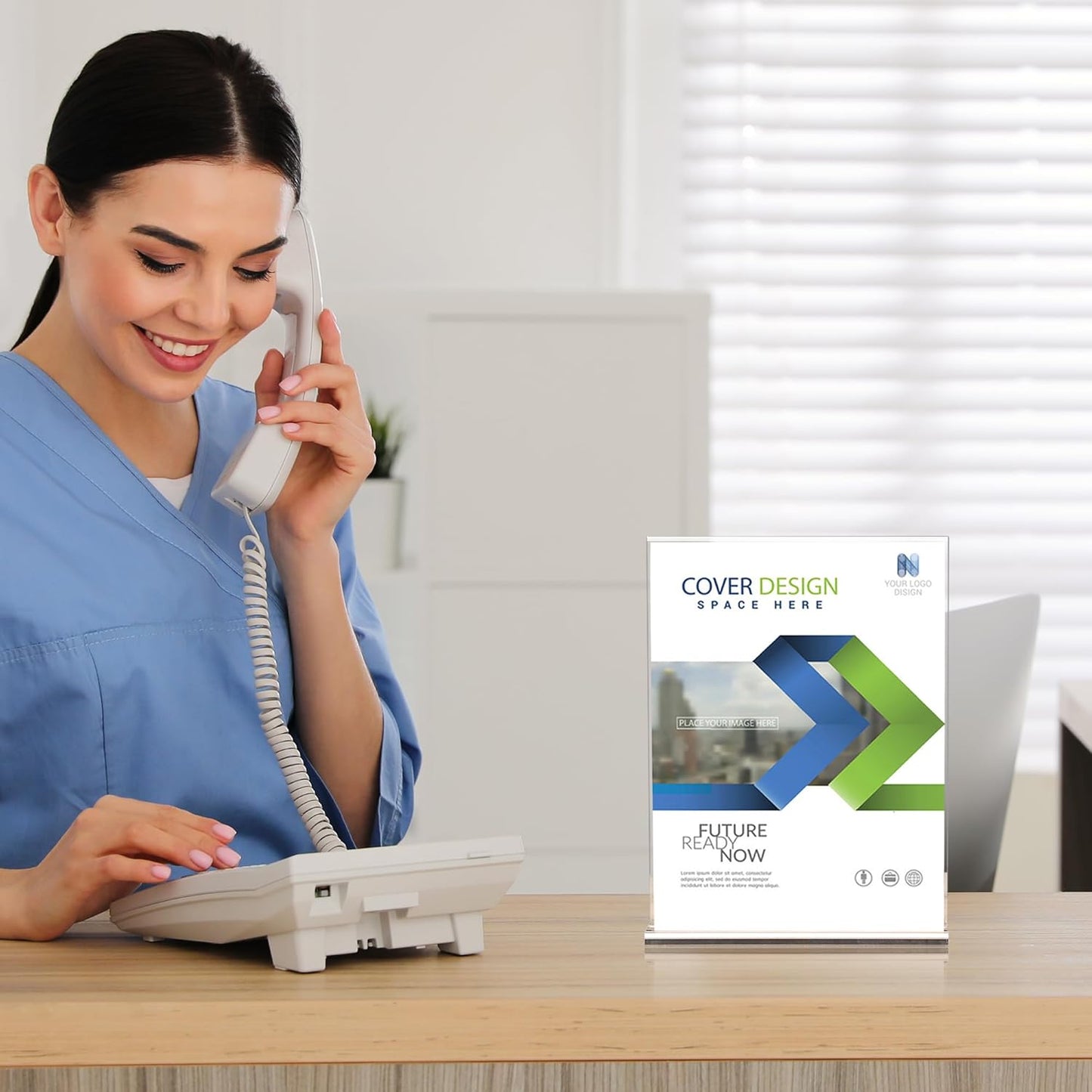 6 Pack Acrylic Sign Stands 8.5 x 11, Clear Double Side T Shape Acrylic Table Signs for Displaying, Flyer Holder Paper Card Holder for Office Business Store Mall Restaurants