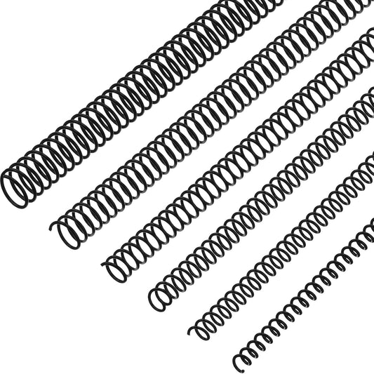 Leinuosen 120 Pack Plastic Spiral Binding Coils Kit Spirals Multi Size Coils for Binding Binder Combs Spines(1/4 5/16 3/8 1/2 5/8 3/4 Inch,Black)