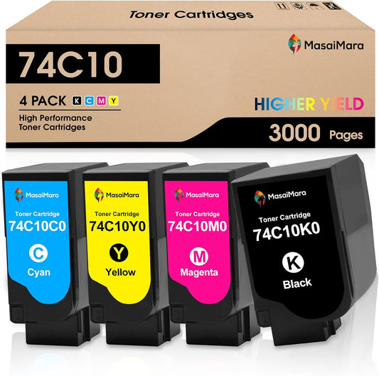MasaiMara 74C10 74C10K0 74C10C0 74C10M0 74C10Y0 Compatible Toner Cartridges for Lexmark CS720 CS720de CS720dte CS725 CS725de CS725dte CX725 CX725de CX725dte CX725dhe CX725dthe Printer