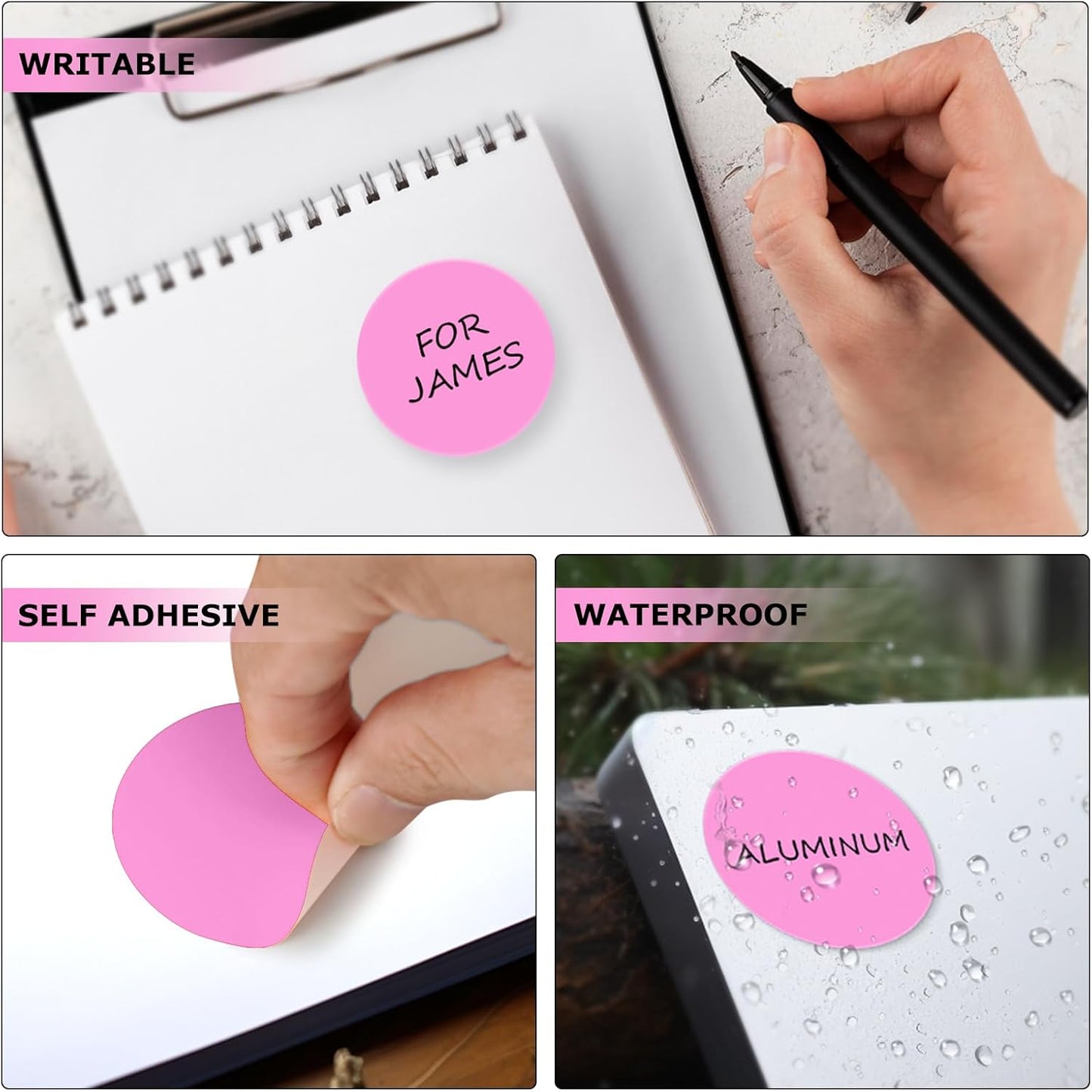 Pink Dot Stickers 2 Inches Round Sticker, Circle Colored Labels Color Coding Labels for Office Classroom Toddlers Activity 80 Pieces