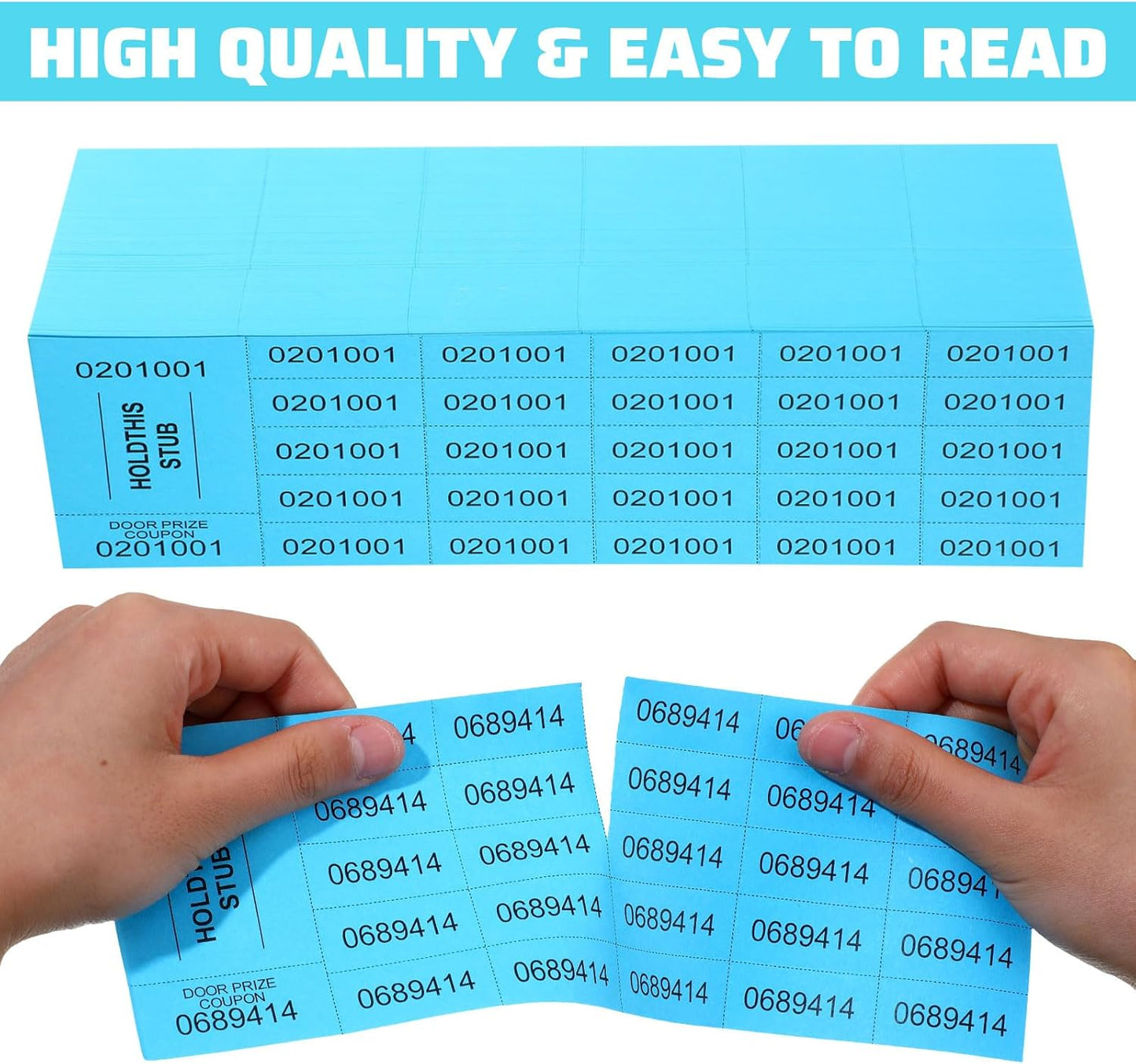 Kosiz 504 Sheets 25 Bid Raffle Ticket with Different Numbers Per Sheet Chinese Auction Tickets for Events Church Basket Auction Silent (Blue)
