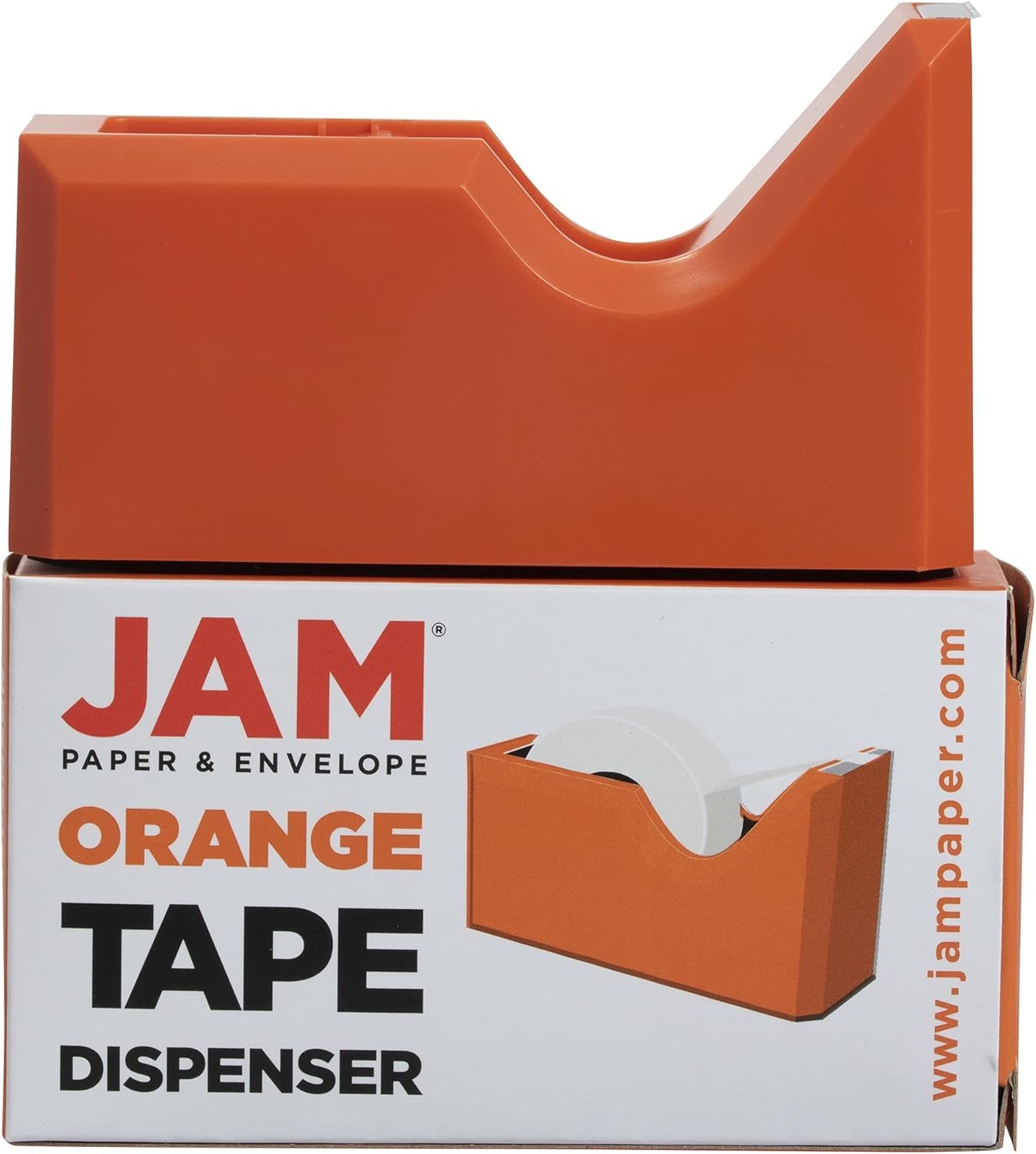 JAM PAPER Colorful Desk Tape Dispensers - Orange - Sold Individually