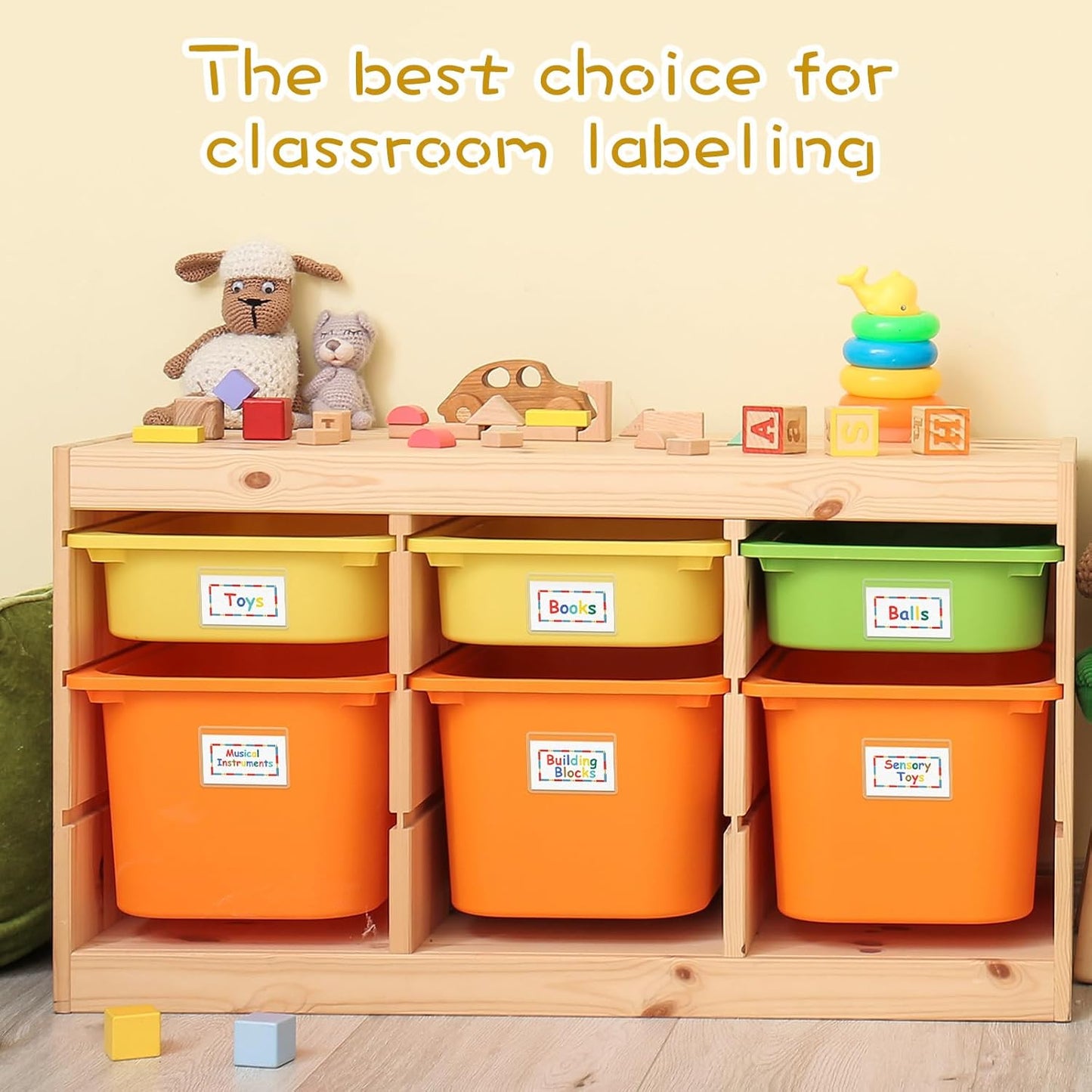 Jeyiour 100 Pcs Label Holders Adhesive Nameplate Pockets Storage Bin Labels Index Card Holder Shelf Plastic Peel Stick for Classroom Supermarket Bookshelf Library Student Box Drawer (4.3 x 6.5 Inch)