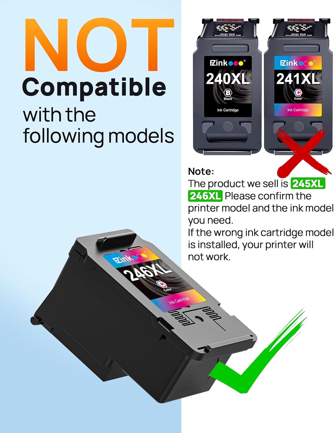 E-Z Ink 245XL Ink Cartridge Replacement for Canon 245XL Black Ink 245 XL PG-245XL PG245XL Works with Pixma MX490 MG2522 TR4520 MG2525 TS3122 TS3322 TS202 MG2520 MG2922 MG3022 (2 Black)